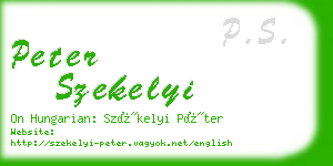 peter szekelyi business card